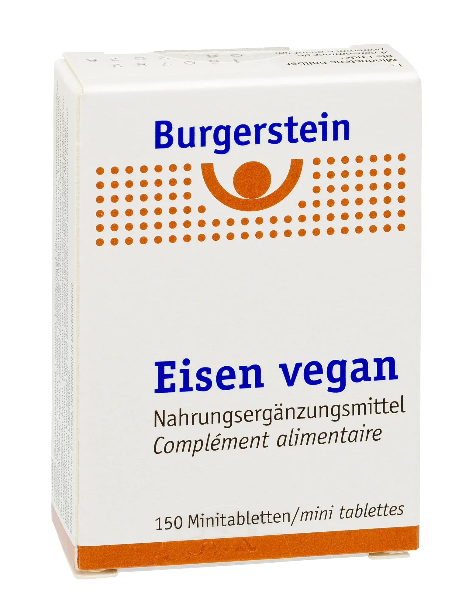 Burgerstein Eisen vegan 150 Minitabletten Verpackung