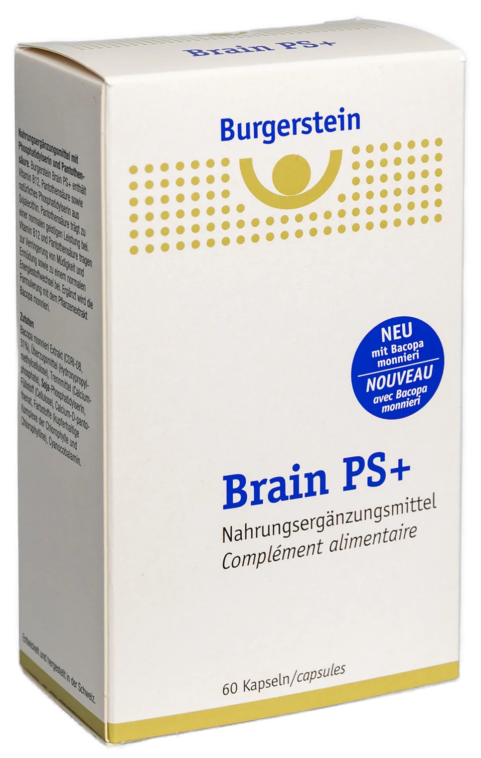 Burgerstein Brain PS+ Verpackung Burgerstein Brain PS+ 60 Kapseln Verpackung