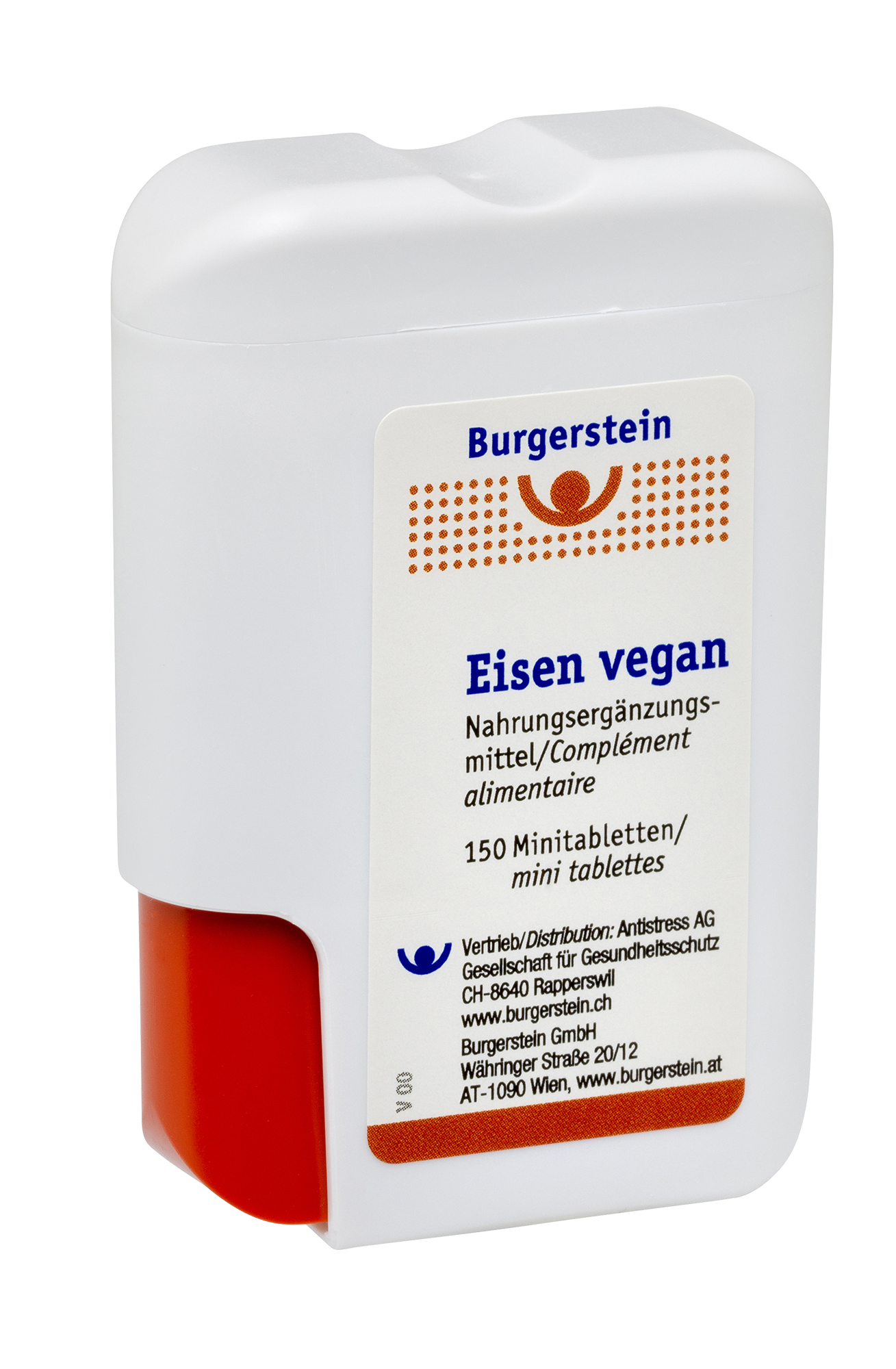 Burgerstein Eisen vegan 150 Minitabletten Klick-Spender